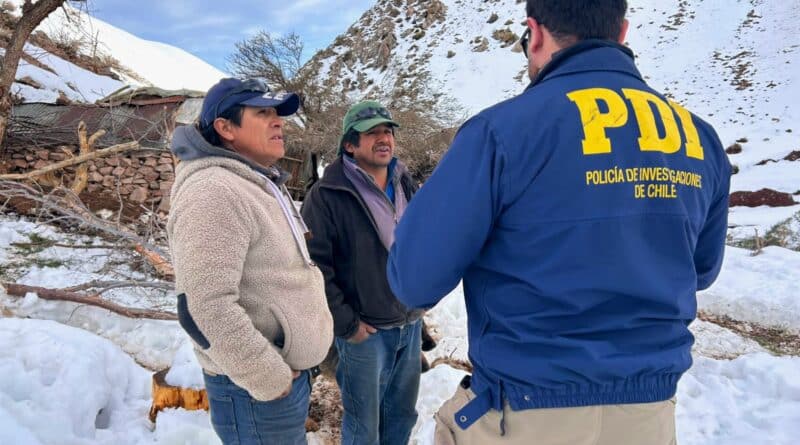 PDI Atacama ubicó a tres personas en el sector quebrada Conay de Alto del Carmen